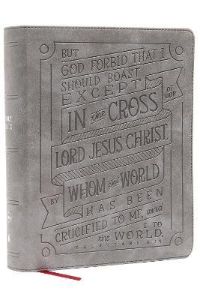 NKJV Journal Reference Edition Verse Art Gray Leathersoft